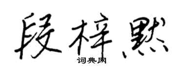 王正良段梓默行書個性簽名怎么寫