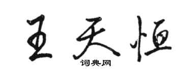 駱恆光王天恆行書個性簽名怎么寫