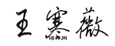 駱恆光王寒薇行書個性簽名怎么寫