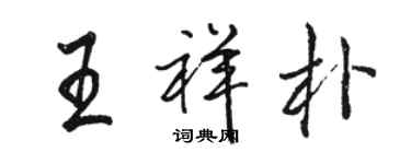 駱恆光王祥朴行書個性簽名怎么寫