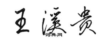 駱恆光王溪貴行書個性簽名怎么寫