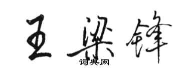 駱恆光王梁鋒行書個性簽名怎么寫