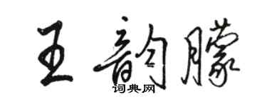 駱恆光王韻朦行書個性簽名怎么寫