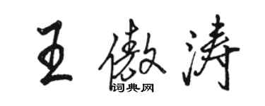 駱恆光王傲濤行書個性簽名怎么寫