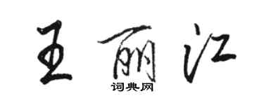 駱恆光王麗江行書個性簽名怎么寫