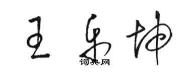 駱恆光王樂坤草書個性簽名怎么寫