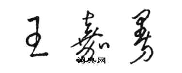 駱恆光王嘉曼草書個性簽名怎么寫