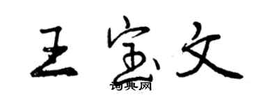 曾慶福王寶文行書個性簽名怎么寫