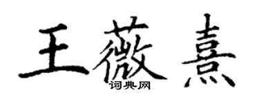 丁謙王薇熹楷書個性簽名怎么寫