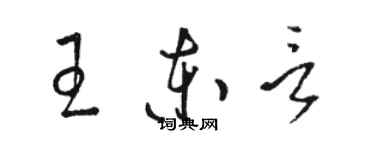 駱恆光王東言草書個性簽名怎么寫