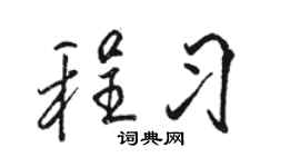 駱恆光程習行書個性簽名怎么寫