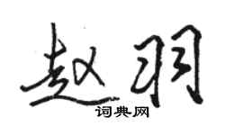 駱恆光趙羽行書個性簽名怎么寫