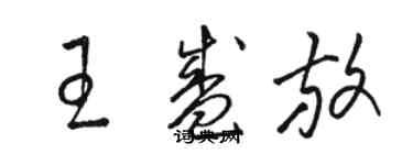 駱恆光王盛放草書個性簽名怎么寫