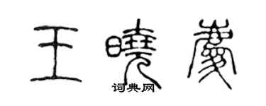 陳聲遠王曉慶篆書個性簽名怎么寫