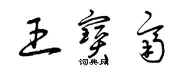 曾慶福王寶齊草書個性簽名怎么寫