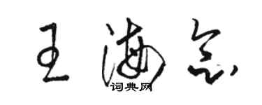 駱恆光王海念草書個性簽名怎么寫