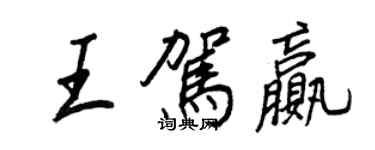 王正良王駕贏行書個性簽名怎么寫