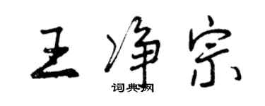 曾慶福王淨宗行書個性簽名怎么寫