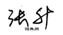 朱錫榮張升草書個性簽名怎么寫