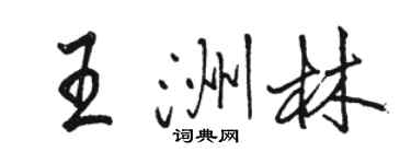 駱恆光王洲林行書個性簽名怎么寫