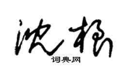 朱錫榮沈根草書個性簽名怎么寫