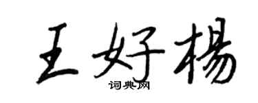 王正良王好楊行書個性簽名怎么寫