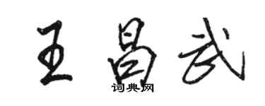 駱恆光王昌武行書個性簽名怎么寫