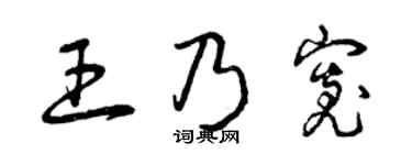 曾慶福王乃寬草書個性簽名怎么寫