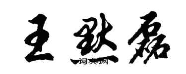 胡問遂王默磊行書個性簽名怎么寫