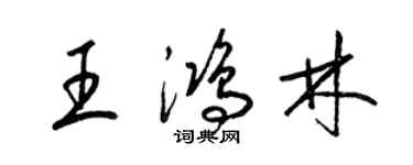 梁錦英王鴻林草書個性簽名怎么寫