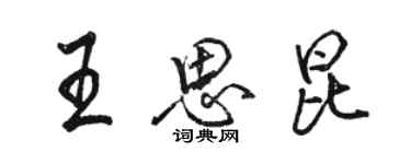 駱恆光王思昆行書個性簽名怎么寫