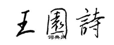 王正良王園詩行書個性簽名怎么寫