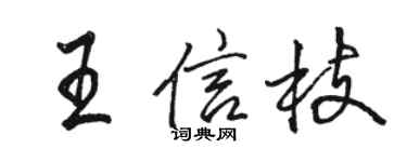 駱恆光王信枝行書個性簽名怎么寫