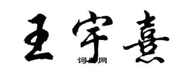 胡問遂王宇熹行書個性簽名怎么寫