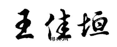 胡問遂王佳垣行書個性簽名怎么寫