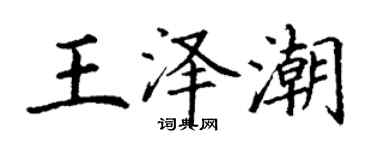 丁謙王澤潮楷書個性簽名怎么寫