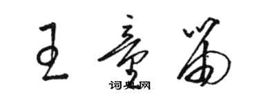 駱恆光王童笛草書個性簽名怎么寫