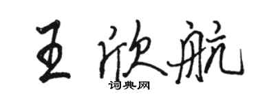 駱恆光王欣航行書個性簽名怎么寫