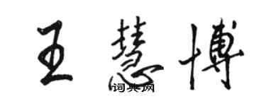 駱恆光王慧博行書個性簽名怎么寫