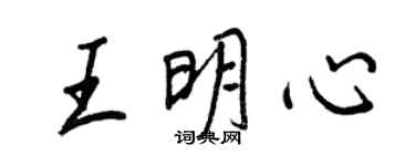 王正良王明心行書個性簽名怎么寫