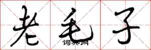 曾慶福老毛子行書怎么寫