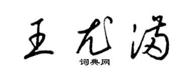 梁錦英王尤滿草書個性簽名怎么寫