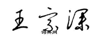 梁錦英王宗深草書個性簽名怎么寫