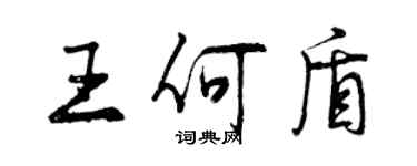 曾慶福王何盾行書個性簽名怎么寫