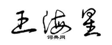 曾慶福王海星草書個性簽名怎么寫