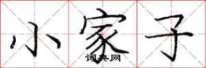 龐中華小家子楷書怎么寫