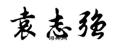 胡問遂袁志強行書個性簽名怎么寫