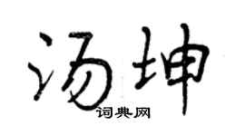 曾慶福湯坤行書個性簽名怎么寫