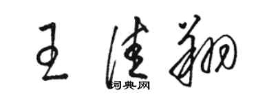 駱恆光王佳翔草書個性簽名怎么寫