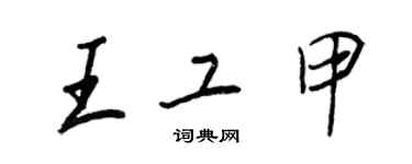 王正良王工甲行書個性簽名怎么寫